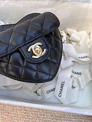 Chanel Mini Heart Chain Black Bag - 13x12x5.5cm - 3