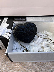 Chanel Mini Heart Chain Black Bag - 13x12x5.5cm - 4