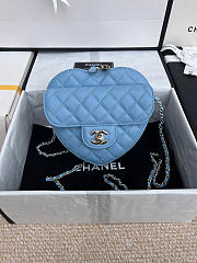 Chanel Heart Chain Blue Bag - 18x16.5x6.5cm - 1