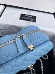 Chanel Heart Chain Blue Bag - 18x16.5x6.5cm - 2