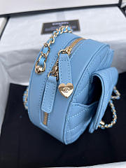 Chanel Heart Chain Blue Bag - 18x16.5x6.5cm - 3