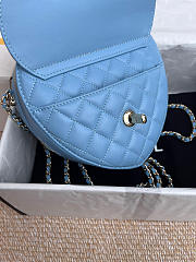 Chanel Heart Chain Blue Bag - 18x16.5x6.5cm - 6