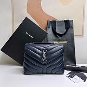 Saint Laurent Medium Navy Loulou Bag - 25x17x9cm - 1