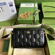 Gucci Matelasse Black Leather Shoulder Bag - 26x17.5x8cm - 1