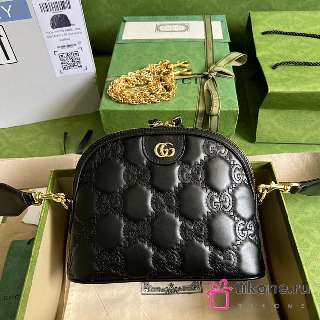 Gucci Matelasse Black Leather Bag - 23.5x19x8cm - 1