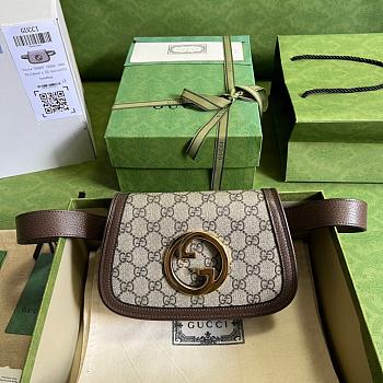 Gucci Belt Bag In Beige & Ebony Canvas -  21.5x13x4.5cm