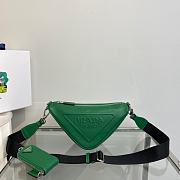 Prada Triangle Leather Shoulder Bag Green - 1