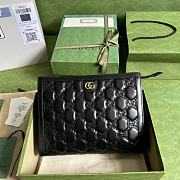 Gucci GG Matelassé Pouch In Black - 25.4x19x5cm - 1