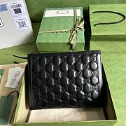 Gucci GG Matelassé Pouch In Black - 25.4x19x5cm - 4