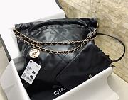 Chanel Small 22 Bag Black Lambskin Antique Gold Hardware Size 35x37x6 cm - 5