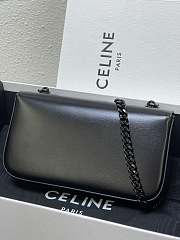 Celine Chain Cuir Triomphe In Black Size 20.5-10.5-4cm - 4