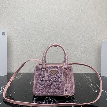 Prada Galleria Satin Mini-bag With Crystals Pink Size 20x14.5x9.5cm