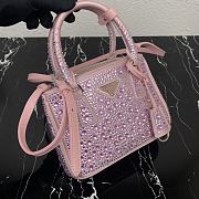 Prada Galleria Satin Mini-bag With Crystals Pink Size 20x14.5x9.5cm - 2