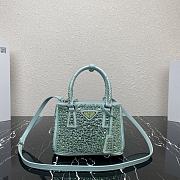 Prada Galleria Satin Mini-bag With Crystals Green Size 20x14.5x9.5cm - 1