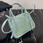 Prada Galleria Satin Mini-bag With Crystals Green Size 20x14.5x9.5cm - 5