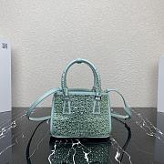 Prada Galleria Satin Mini-bag With Crystals Green Size 20x14.5x9.5cm - 2