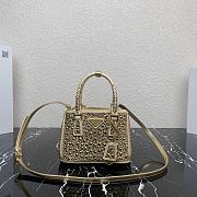 Prada Galleria Satin Mini-bag With Crystals Platinum Size 20x14.5x9.5cm - 1