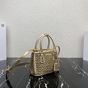 Prada Galleria Satin Mini-bag With Crystals Platinum Size 20x14.5x9.5cm - 3