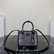 Prada Galleria Satin Mini-bag With Crystals Black Size 20x14.5x9.5cm - 1