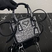 Prada Galleria Satin Mini-bag With Crystals Black Size 20x14.5x9.5cm - 5