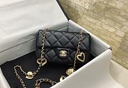 Chanel Heart Charms Mini Flap Bag In Black Lambskin  - 3