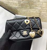 Chanel Heart Charms Mini Flap Bag In Black Lambskin  - 5