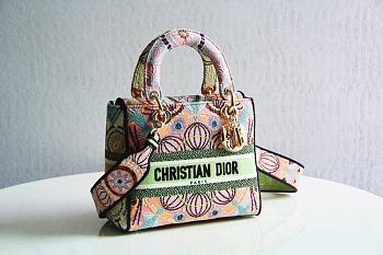 Dior Medium Lady D-Lite Bag Multicolor In Lights Embroidery 