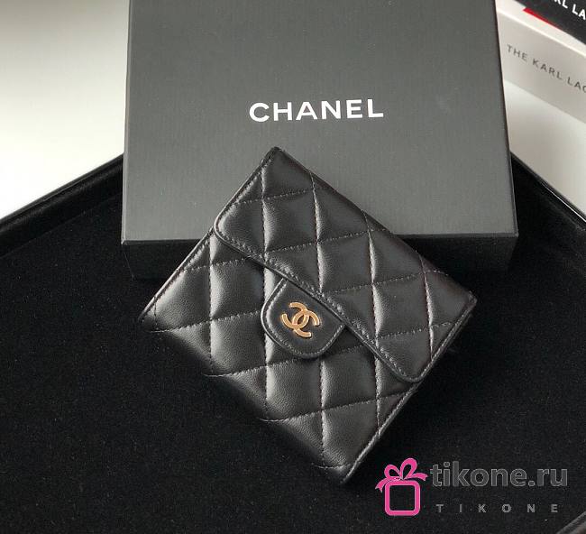 Chanel Classic Lambskin Flap Wallet Black  - 1