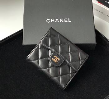 Chanel Classic Lambskin Flap Wallet Black 