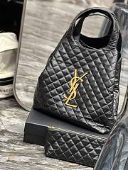 YSL Maxi Shopping Bag in Quilted Lambskin-Black - 2