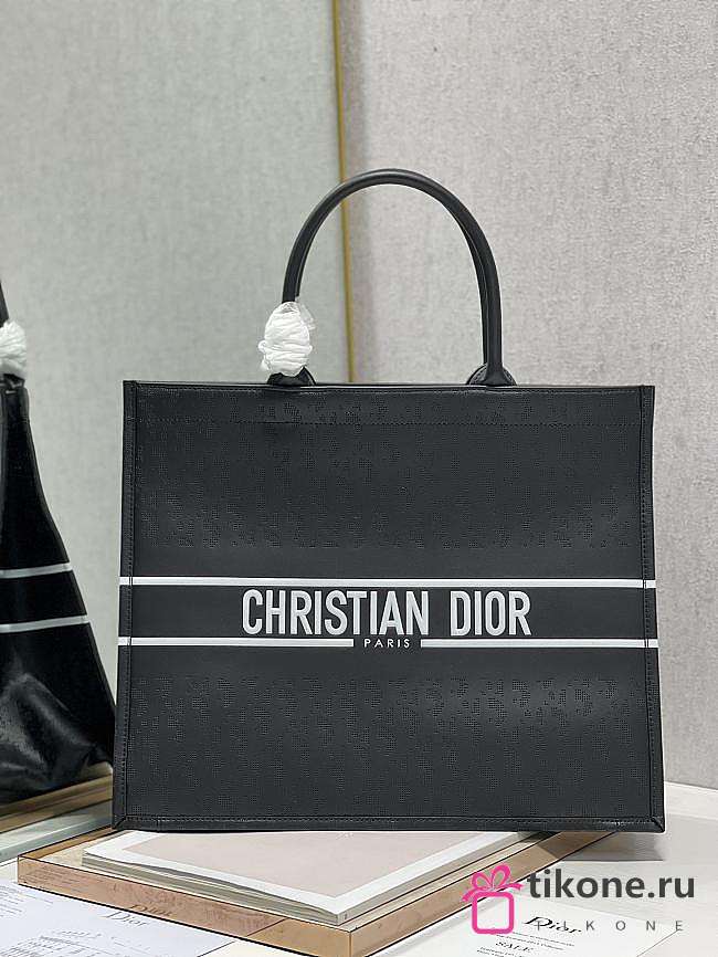 Dior Christian Lady Book Tote Large Black Size 41.5cm - 1