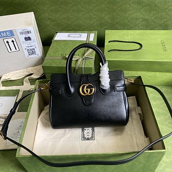 Gucci Small Top Handle Bag in Black Leather 
