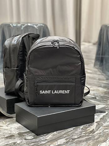 Saint Laurent YSL Black Nilon Backpack - 32×37×6cm