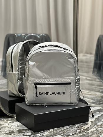Saint Laurent YSL White Nilon Backpack - 32×37×6cm