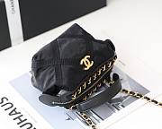 Chanel Top Handle Clutch With Chain Nylon With Grosgrain Mini - 4