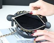 Chanel Top Handle Clutch With Chain Nylon With Grosgrain Mini - 3