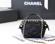 Chanel Top Handle Clutch With Chain Nylon With Grosgrain Mini - 2