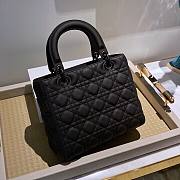 Dior Lady Bag Medium Black Size 24x20x11cm - 5