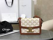 Celine Triomphe Canvas and Calfskin White - 18.5x14x6cm - 1