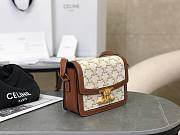 Celine Triomphe Canvas and Calfskin White - 18.5x14x6cm - 2