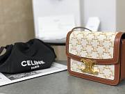 Celine Triomphe Canvas and Calfskin White - 18.5x14x6cm - 3