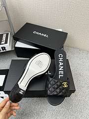 Chanel Black Lambskin Quilted CC Gold Logo Cone Heel Mule Slide Sandal - 3