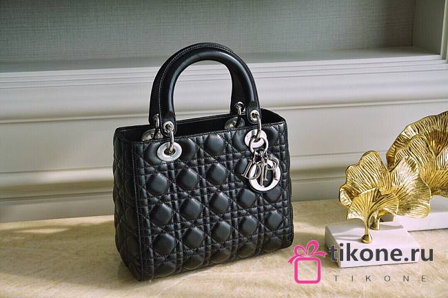 Dior Medium Lady Black Cannage Lambskin - 24cm - 1