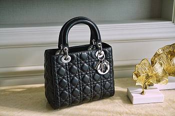 Dior Medium Lady Black Cannage Lambskin - 24cm