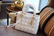 Dior Lambskin Cannage Medium Lady Dior White -24cm - 1