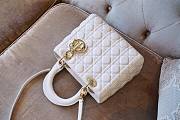 Dior Lambskin Cannage Medium Lady Dior White -24cm - 2