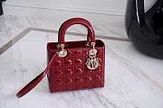 Dior Lady Bag Cherry Red Patent Cannage Calfskin - 24cm - 1