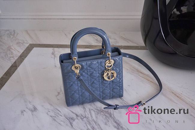 Dior Lady Navy Blue Pearly Medium Bag - 24cm - 1