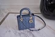 Dior Lady Navy Blue Pearly Medium Bag - 24cm - 1