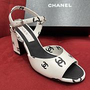 Chanel black and white logo high heels - 3